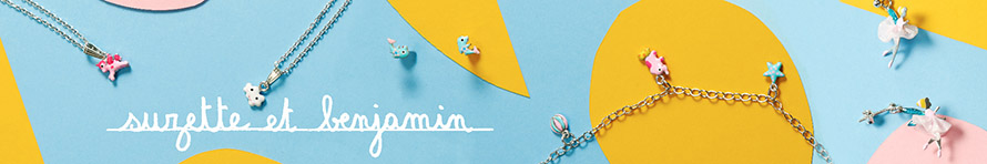 Suzette & Benjamin, boucles d'oreilles fantaisie, cordons fantaisie, bracelets fantaisie, pendentifs fantaisie chez Influences vente en ligne de bijoux fantaisie !